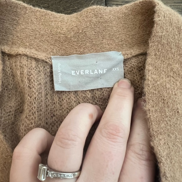 Everlane The Oversized Alpaca Cardigan Camel Tan XXS - Picture 3 of 6